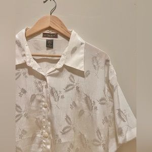 Vintage Cream Floral Blouse